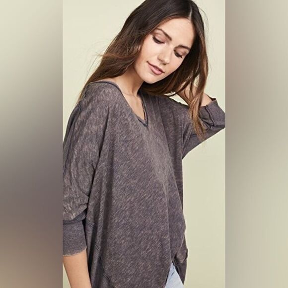 Free People We The Free Catch Waves Burnout Black Oversized Tunic XS T Shirt - Picture 6 of 16